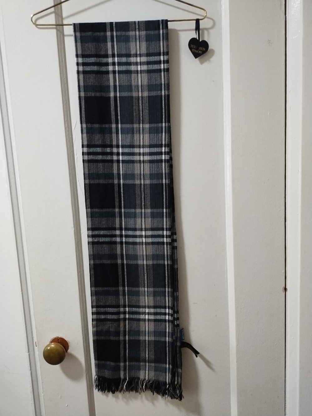 long cotton plaid scarf or wrap